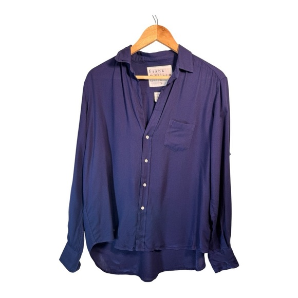 FRANK & EILEEN Modal Button Up Shirt in Navy - Picture 1 of 7